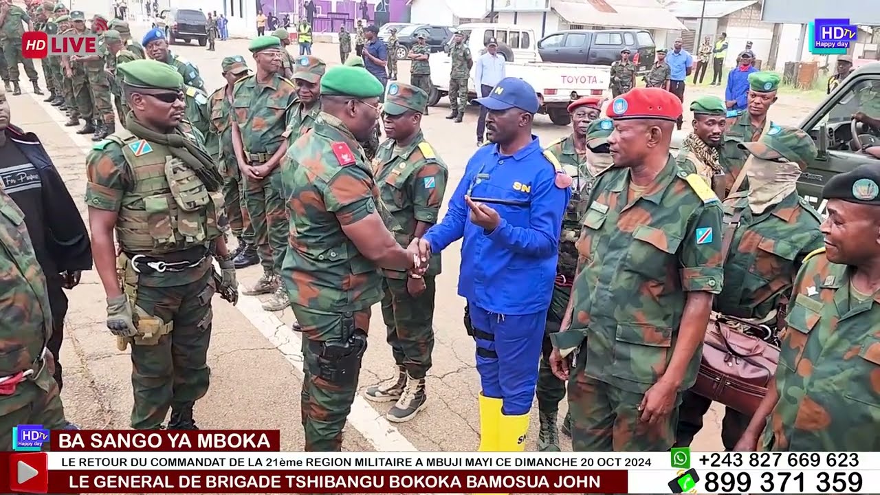 ARRIVEÉ A MBUJIMAYI, 20 Oct 2024 DU COMMANDANT DE LA 21ème REGION MILITAIRE: GENERAL JOHN TSHIBANGU