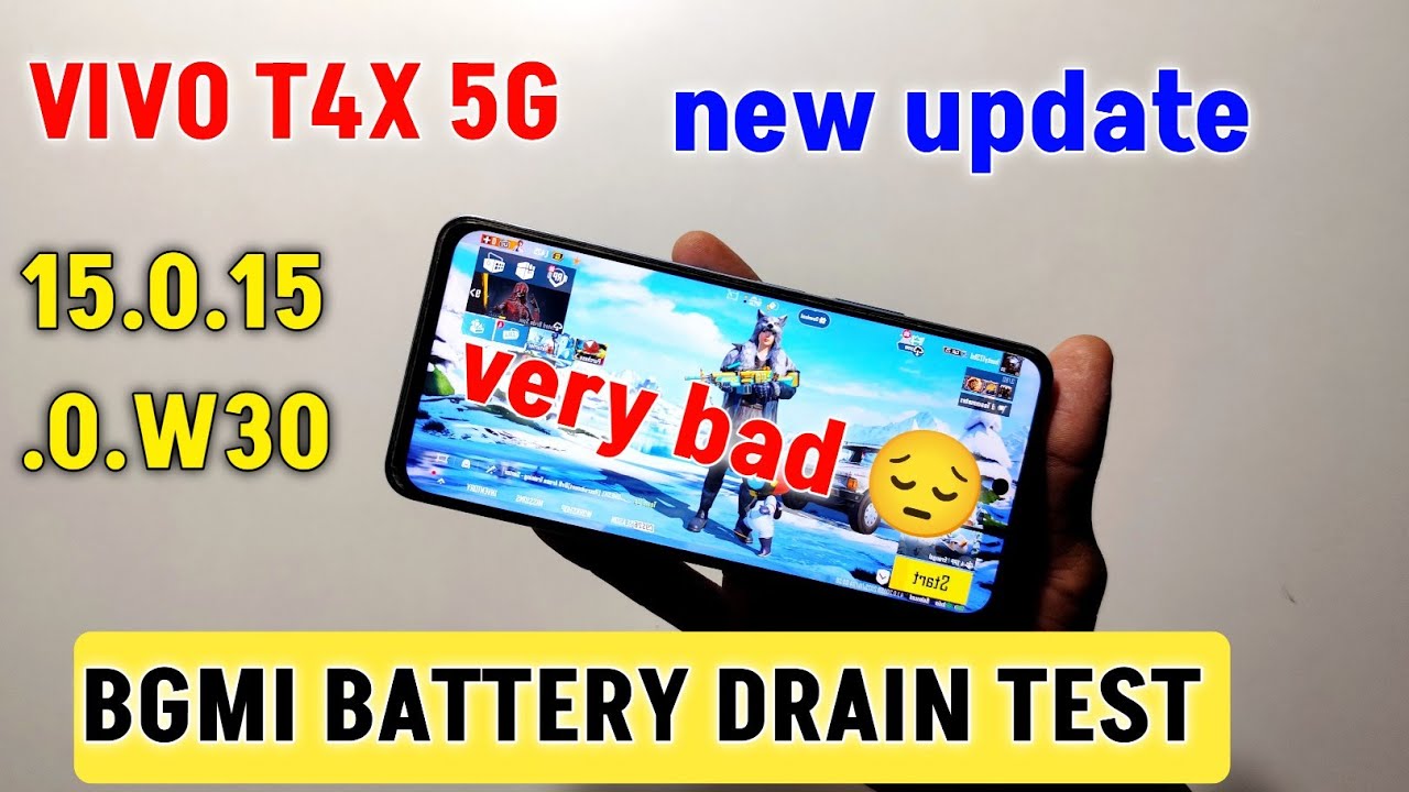 Vivo t4x 5g new update 15.0.15.0.W30 bgmi battery drain test 🤬