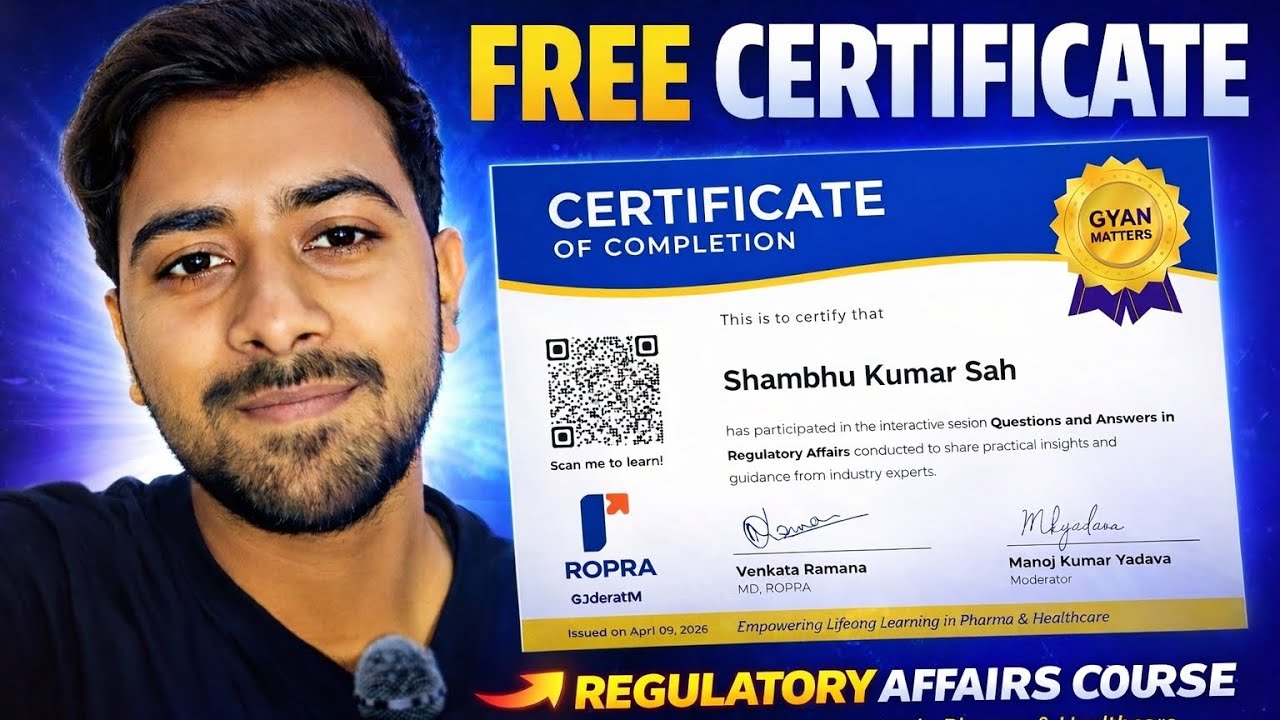Regularity Course FREE Certificate Course 😳 | Regulatory Affairs Course for Pharma ...