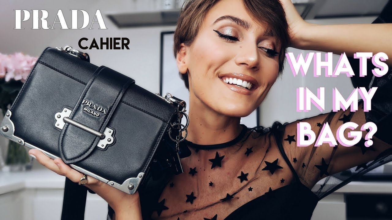 WHAT'S IN MY BAG? PRADA CAHIER + REVIEW 