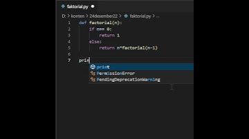 Menghitung Nilai Faktorial Menggunakan Algoritma Rekursif #shorts  #python #tutorial #informatika