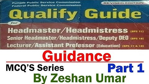 Qualify Guide Part 1 Guidance MCQs series | Guidance by Zeshan Umar