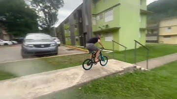 Bicycle trick, 4 stairs
