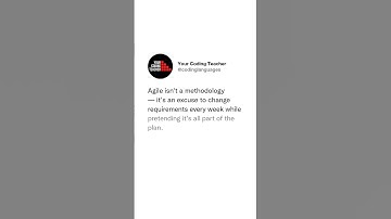 Agile isn’t a methodology — it’s an excuse to change requirements every week while pretending it’...