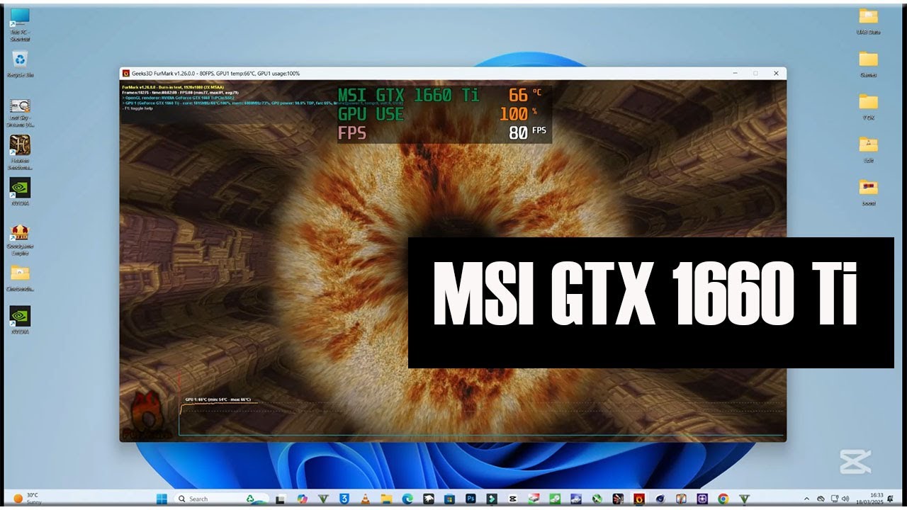 MSI GTX 1660 Ti FurMark - YouTube