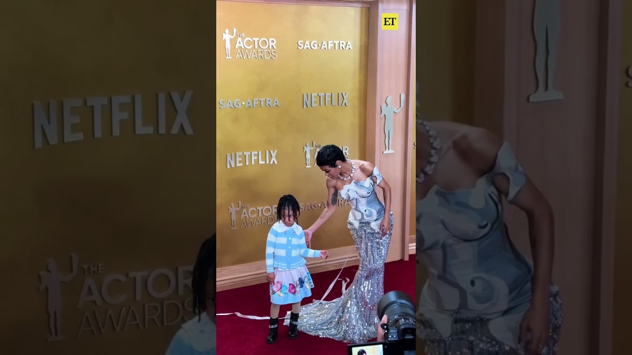 Teyana Taylor and her 5-year-old daughter and stylist, Rue Rose Shumpert, are at the #actorawards.