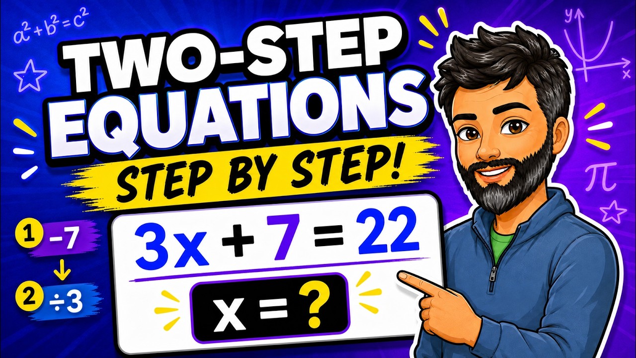 Solving Two Step Algebraic Equations: Step By Step Guide - YouTube