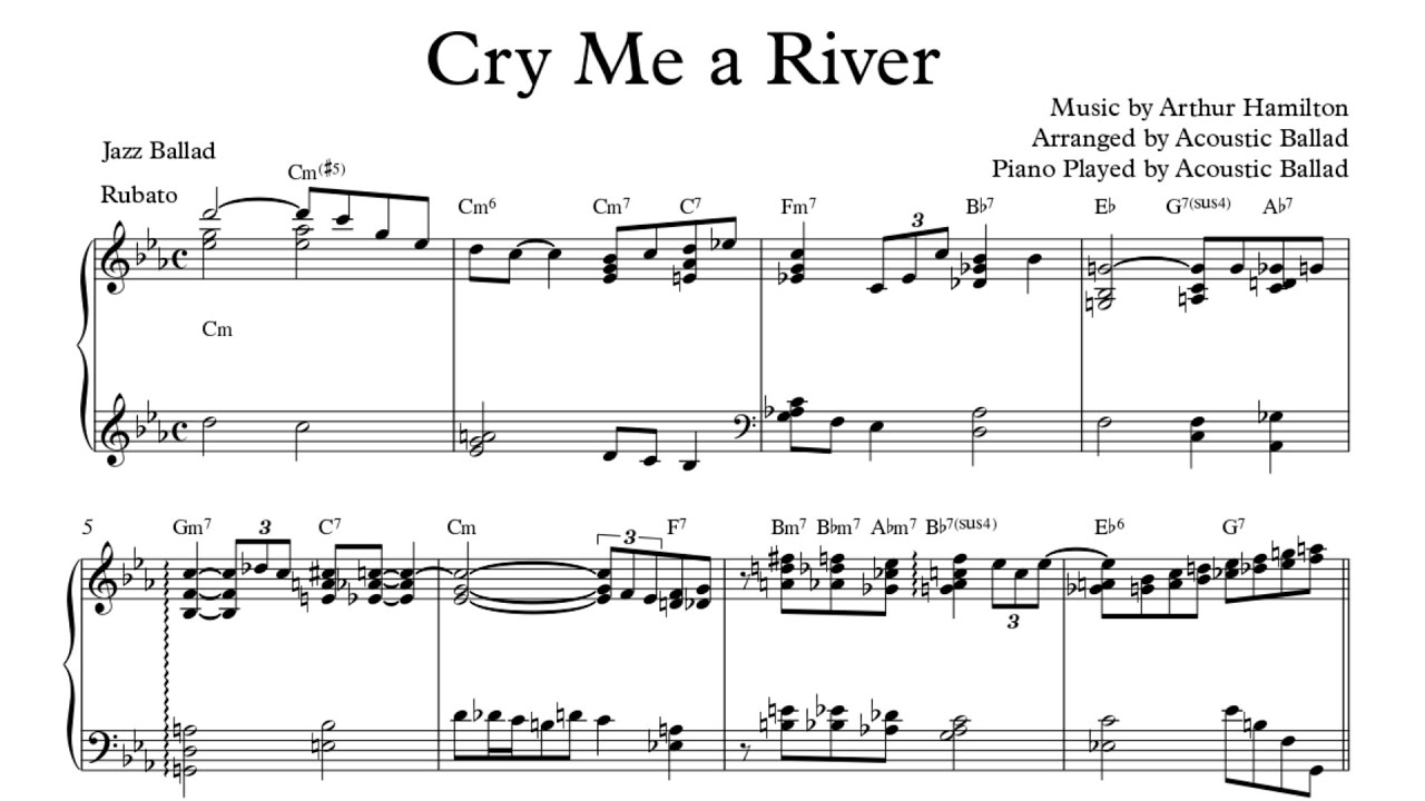 Jazz Piano . 'Cry Me a River' . Score 악보 Jazz Ballad 재즈 발라드 | Solo