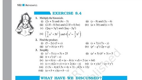 Ex 8.4 class 8th Ncert Chapter 8 Algebraic Expression and Identities | Class 8th #ncert #maths 