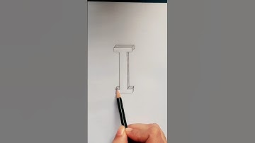 How to draw 3D letter I | 3D letters drawing| drawing with pencil | pencil sketch #3ddrawing #shorts