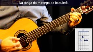 Como tocar/how to play  "A tonga da mironga do kabuletê" en guitarra/on guitar chords