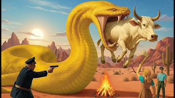 Heroic Rescue: Exhausted White Bull Saved from Giant Python