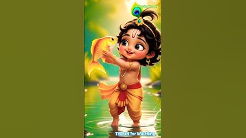 😲 "Little Krishna Funny Dance with Fish 🐟💙 | Krishna Ji Comedy Status 2025 #ai #shorts #cartoon