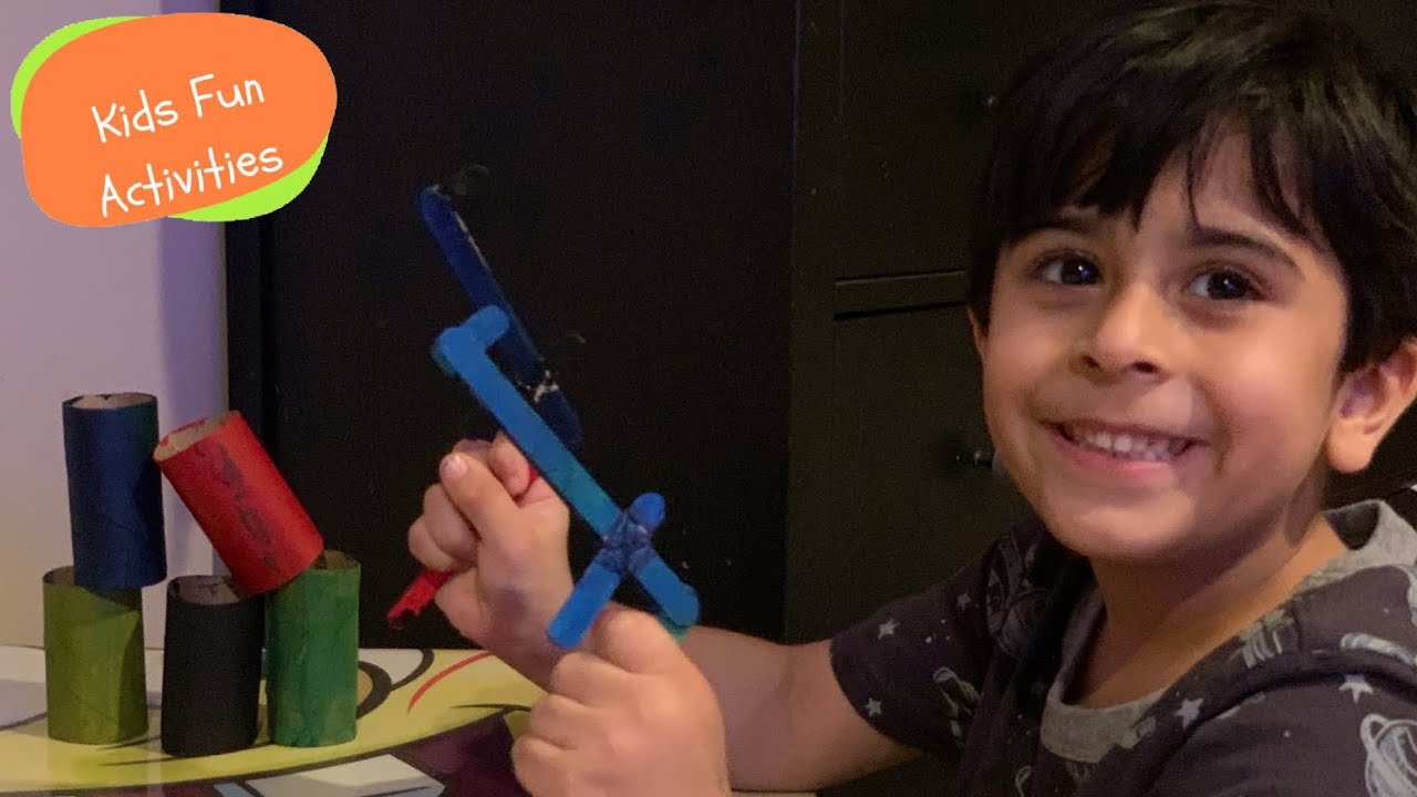 Make a Craft stick RUBBER BAND GUN Easy craft DIY kids fun