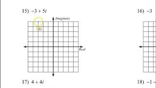 Day 1 HW (11 to 20) Graphing Complex Numbers in the Complex Plane