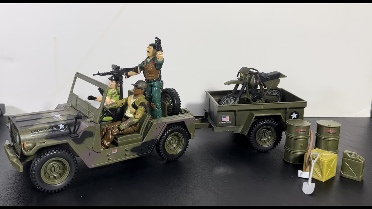 G.I.ジョー ジープセット ハスブロ センチュリートイズ Jeep with Trailer and Motorcycle Click N' Play Action