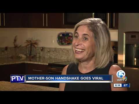 Mother-son handshake goes viral