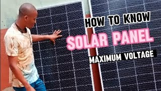 Measuring the Maximum voltage of a panel