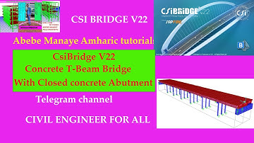 Csi bridge v22 T-beam design introduction. In Amharic by Abebe