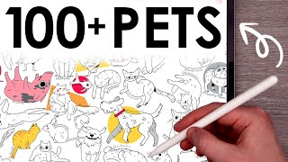 Artist drew 100+ of YOUR pets!!