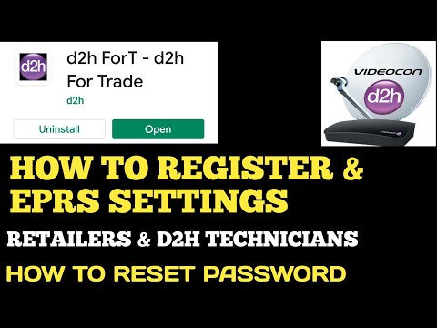 VIDEOCON D2H | EPRS SETTINGS | RESET PASSWORD | FORGOT PASSWORD |  | FOR RETAILERS  |