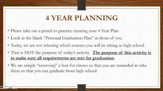 WCJH 2020 8th grade 4 year plan video