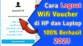 Cara Logout Wifi Voucher di HP dan Laptop | Metode Baru | Terbaru 2023