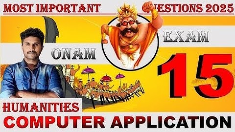 This is your Questions ‼️ Plus two Humanities Computer Application Onam Exam 2025