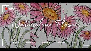 Fun and Easy Watercolour and Ink Flowers #watercolor #watercolour #watercolourart