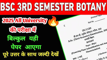 Botany Solved Paper | BSc 3rd Sem 2025 📚 | Most Important Questions #spstudypoint 