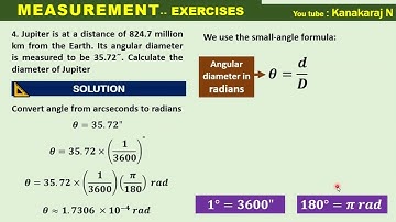 101Ex04 Jupiter is at a distance of 824 7 million km from the Earth  Its angular diameter is measure