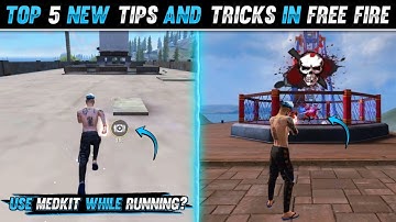 TOP 5 NEW TRICKS IN FREE FIRE | USE MEDKIT WHILE RUNNING? 😱 | FREE FIRE TIPS AND TRICKS