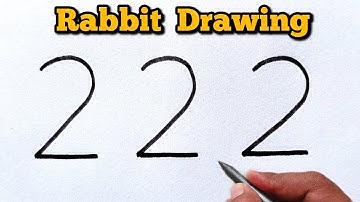 How to Turn 222 Number into a Rabbit Drawing | Simple Art Idea for Children