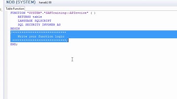 Use Table Function in HANA models