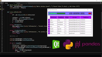 GUI en PyQt5 Usando Pandas  Para Leer Archivos Excel