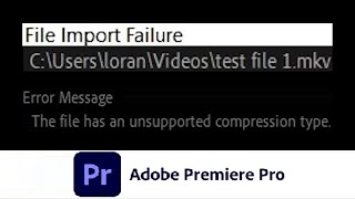 FIX: The file has an unsupported compression type - Adobe Premiere Pro (2024) File import failure