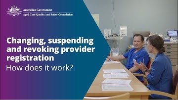Changing, suspending and revoking provider registration