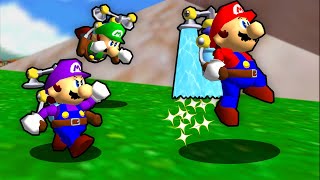 Mario 64 Speedrunner VS FLUDD Hunters