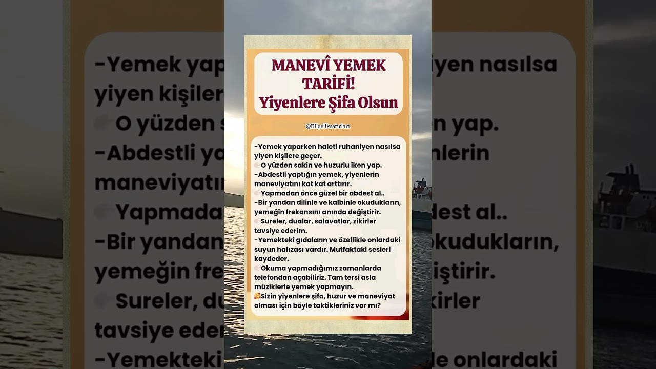 Manevi Yemek Tarifi #maneviyat #yemek #yemektarifleri #faydalıbilgiler #manevi Manevi Yemek Tarifi #maneviyat #yemek #yemektarifleri #faydalıbilgiler #manevi