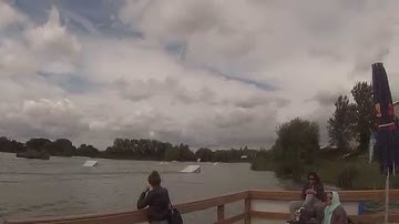 Learning the Tantrum (backflip) at cable wakeboard park