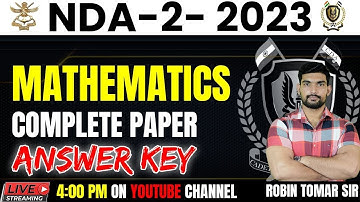NDA 2 2023 Mathematics Complete Paper Answer Key