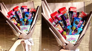 chocolate bouquet tutorial / طريقة صنع بوكيه من الشيكولاتة افكار هدايا مميزة