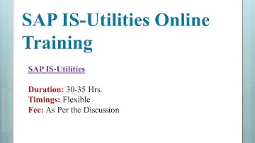 SAP IS-Utilities Online Training Video | SAP IS-Utilities Course Content