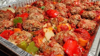 Izmir köfte - Baked Turkish Meatballs with Veggies