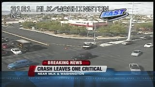 Motorcyclist critically injured in crash in central Las Vegas