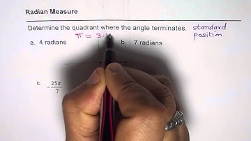 Determine the Quadrant for the Terminating Arm radian Measure