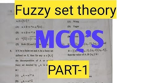 Fuzzy Set Theory MCQ