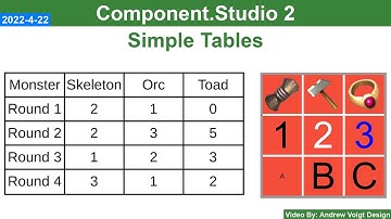 Simple Tables - Component.Studio 2 - E15 (V. 2022-4-22)