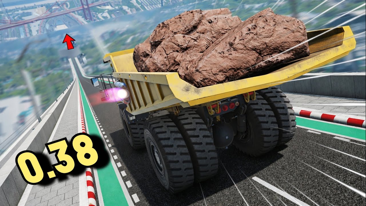 J'arrive à 500 KM/H en CAMION GEANT dans la MEGA RAMPE ! Mise à jour 0.38 Beamng