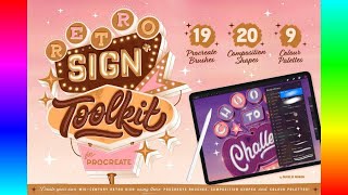Procreate Brush Pack: Retro Sign Toolkit for Procreate